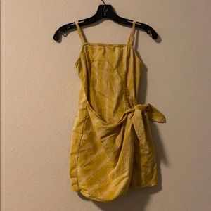 Yellow stripped wrap dress